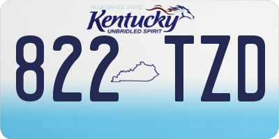 KY license plate 822TZD