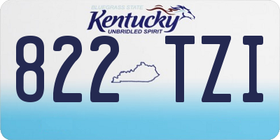 KY license plate 822TZI