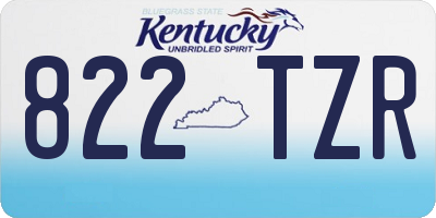 KY license plate 822TZR
