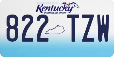 KY license plate 822TZW