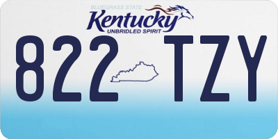 KY license plate 822TZY