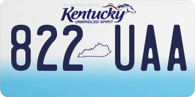 KY license plate 822UAA