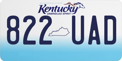 KY license plate 822UAD