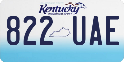 KY license plate 822UAE