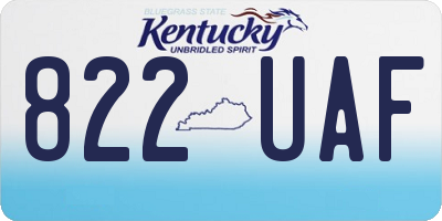 KY license plate 822UAF