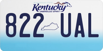 KY license plate 822UAL