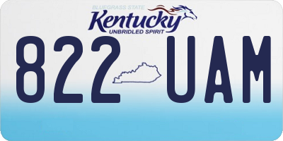 KY license plate 822UAM