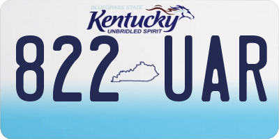 KY license plate 822UAR