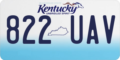 KY license plate 822UAV
