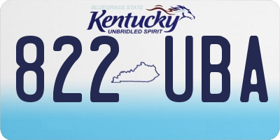 KY license plate 822UBA