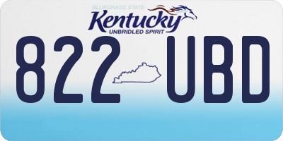 KY license plate 822UBD