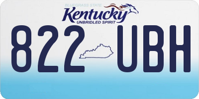 KY license plate 822UBH