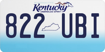 KY license plate 822UBI
