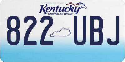 KY license plate 822UBJ