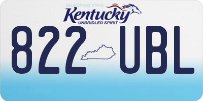 KY license plate 822UBL