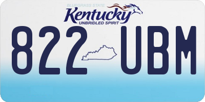 KY license plate 822UBM