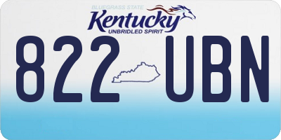KY license plate 822UBN