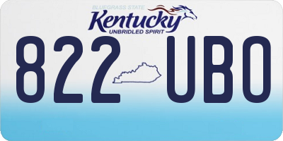 KY license plate 822UBO