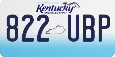 KY license plate 822UBP