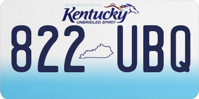 KY license plate 822UBQ