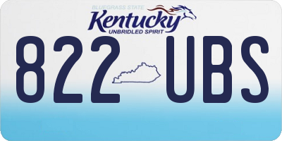 KY license plate 822UBS