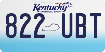 KY license plate 822UBT