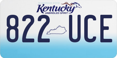 KY license plate 822UCE