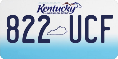 KY license plate 822UCF