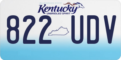 KY license plate 822UDV