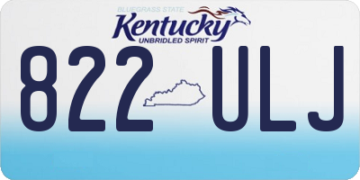 KY license plate 822ULJ