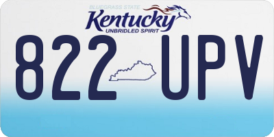 KY license plate 822UPV
