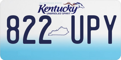 KY license plate 822UPY