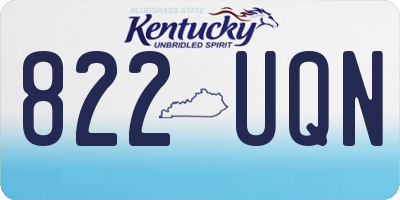 KY license plate 822UQN