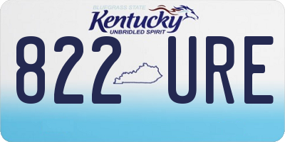 KY license plate 822URE