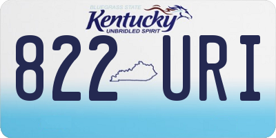 KY license plate 822URI