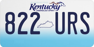 KY license plate 822URS