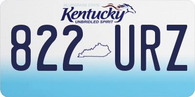 KY license plate 822URZ