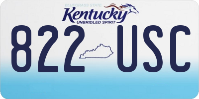 KY license plate 822USC