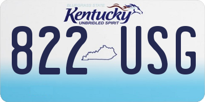 KY license plate 822USG