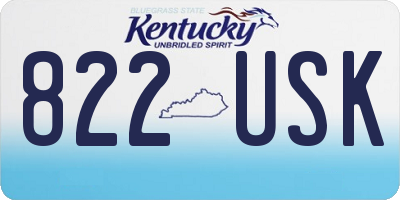 KY license plate 822USK