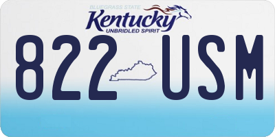 KY license plate 822USM