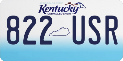 KY license plate 822USR