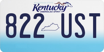 KY license plate 822UST