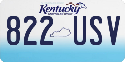 KY license plate 822USV