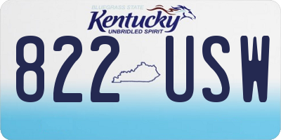 KY license plate 822USW