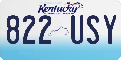 KY license plate 822USY