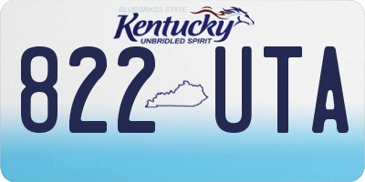 KY license plate 822UTA