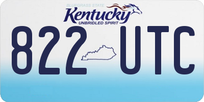 KY license plate 822UTC