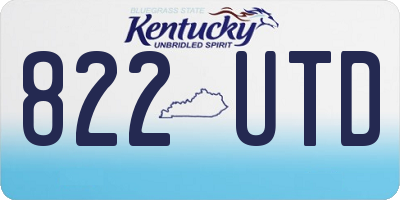 KY license plate 822UTD