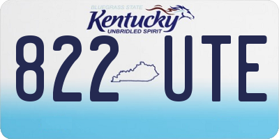 KY license plate 822UTE
